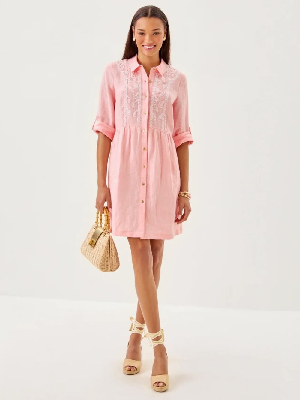 NWT - Lilly Pulitzer Shaela Dress, Color: Sorbet Pink x Resort White, Size: S
